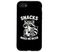 Snacks Make Me Nicer Cute Raccoon Divertente Foodie Mangiare Chef Custodia per iPhone SE (2020) / 7 / 8