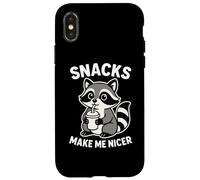 Snacks Make Me Nicer Cute Raccoon Divertente Foodie Mangiare Chef Custodia per iPhone X/XS