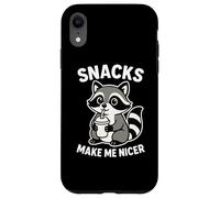 Snacks Make Me Nicer Cute Raccoon Divertente Foodie Mangiare Chef Custodia per iPhone XR
