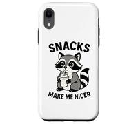 Snacks Make Me Nicer Cute Raccoon Divertente Foodie Mangiare Chef Custodia per iPhone XR