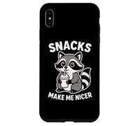 Snacks Make Me Nicer Cute Raccoon Divertente Foodie Mangiare Chef Custodia per iPhone XS Max