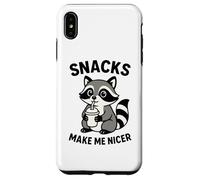 Snacks Make Me Nicer Cute Raccoon Divertente Foodie Mangiare Chef Custodia per iPhone XS Max