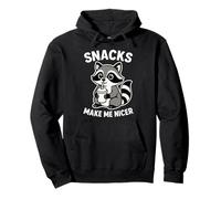 Snacks Make Me Nicer Cute Raccoon Divertente Foodie Mangiare Chef Felpa con Cappuccio