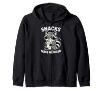 Snacks Make Me Nicer Cute Raccoon Divertente Foodie Mangiare Chef Felpa con Cappuccio