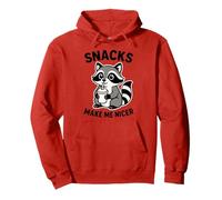 Snacks Make Me Nicer Cute Raccoon Divertente Foodie Mangiare Chef Felpa con Cappuccio
