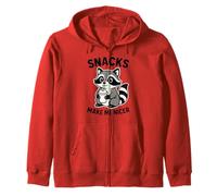 Snacks Make Me Nicer Cute Raccoon Divertente Foodie Mangiare Chef Felpa con Cappuccio