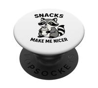 Snacks Make Me Nicer Cute Raccoon Divertente Foodie Mangiare Chef PopSockets PopGrip Adesivo