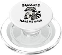 Snacks Make Me Nicer Cute Raccoon Divertente Foodie Mangiare Chef PopSockets PopGrip per MagSafe