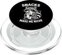 Snacks Make Me Nicer Cute Raccoon Divertente Foodie Mangiare Chef PopSockets PopGrip per MagSafe