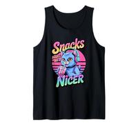 Snacks Make Me Nicer Funny 80s 90s Groovy Cat Meme Animal Canotta