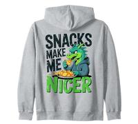Snacks Make Me Nicer Funny Dragon Cookies Meme Animal Felpa con Cappuccio