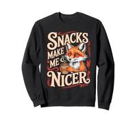 Snacks Make Me Nicer Funny Fox Meme Animal Felpa