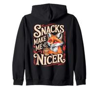 Snacks Make Me Nicer Funny Fox Meme Animal Felpa con Cappuccio