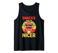 Snacks Make Me Nicer Funny Fox Pixel Meme Animal Gamer Canotta