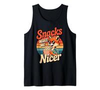 Snacks Make Me Nicer Funny Fox Popcorn Meme Animal Canotta