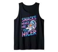 Snacks Make Me Nicer Funny Raccoon Cookies Space Meme Animal Canotta
