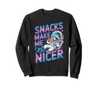 Snacks Make Me Nicer Funny Raccoon Cookies Space Meme Animal Felpa