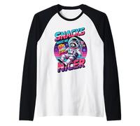 Snacks Make Me Nicer Funny Raccoon Space Meme Animal Maglia con Maniche Raglan