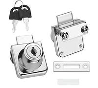 SNAGAROG 2 Pz Serrature per Porte a Vetro Chiusure per Vetrine in Vetro Lucchetti per Vetrine Serratura di Sicurezza Antifurto in Vetro con 4 Chiavi per Porte in Vetro con Spessore Fino a 5-8 mm