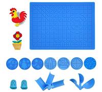 SNAGAROG Tappetino per Stampa 3D in Silicone 15x20cm con 2 Pz Protezioni per Dita 7 Pz Stencil per Pittura 3 Pz Forme a Sfera e 3 Pz Stampi a Forma di Cubo per Bambini Principianti