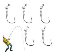 Snagging Hooks, ganci per snagging, 5 pezzi, ganci ponderati, ganci per acqua al piombo, ganci da pesca ponderati, per pesci grossi, pesci gatto