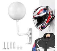 SNAGMO - Supporto per casco da moto a 180°, in metallo, con rotazione a 180°, montaggio a parete, con 2 ganci, gancio per casco da moto, cappotti, berretti, baseball, casco da rugby