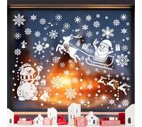 SNAIL GARDEN 1080 pezzi Adesivi per finestre di Natale, PVC Natale Sticker Staic Clings, doppio lato adesivi finestra, fiocco di neve finestra Clings, decorazioni per finestre di Natale