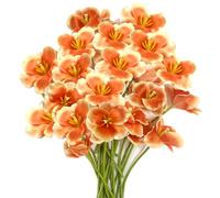 SNAIL GARDEN 20 pz Fiori di tulipani artificiali in fiore realistici,tulipani finti di seta,tulipani artificiali in fiore,bouque di fiori finti per la casa,il giardino,il matrimonio