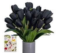 SNAIL GARDEN 3 mazzi /27pc fiori artificiali,tulipani di seta finti vero tatto Faux fiori fiori mazzo per il matrimonio nuziale festa di casa per accordi floreali