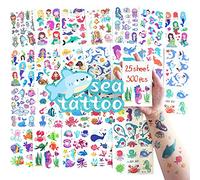 SNAIL GARDEN 300 Pezzi Tatuaggi Temporanei per Bambini,Impermeabile Finto Tatuaggio Temporaneo per Ragazze Ragazzi Feste di Compleanno