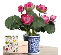 SNAIL GARDEN Fiori di Loto Artificiali, 2 Mazzetti di Schiuma Acquatica Giglio Acquatico,Realistica Pianta Galleggiante per Vaso Interno Stagno Acquario Decorazione Piscina all'aperto