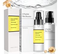 Snail Mucin 96% Siero Peptidi Viso Set, Siero Bava di Lumaca + The 6 Peptide Skin Booster Serum, Siero Viso Coreano Kit, Idratante e Riparatore, Migliora L'elasticità Della Pelle, 100ml + 100ml