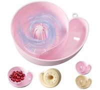 Snail Shape Drain Basket, Rotating Fruit Vegetable Washing Bowl with Strainer, Automatic Spin Drain Basket for Berries, Portable Kitchen Cleaning Device for Camping, Cooking (Pink)