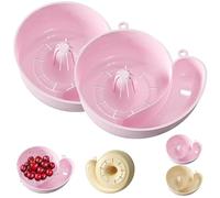 Snail Shape Drain Basket, Rotating Fruit Vegetable Washing Bowl with Strainer, Automatic Spin Drain Basket for Berries, Portable Kitchen Cleaning Device for Camping, Cooking (Pink*2)