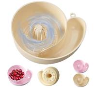 Snail Shape Drain Basket, Rotating Fruit Vegetable Washing Bowl with Strainer, Automatic Spin Drain Basket for Berries, Portable Kitchen Cleaning Device for Camping, Cooking (Beige)