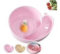 Snail Shape Drainer Portable Vegetable Washer, Snail Shape Drainer, Snail Drain Basket,Rotating Fruit Vegetable Washing Bowl with Strainer, Portable Kitchen Cleaning Device (Pink)