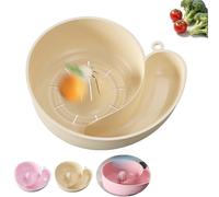 Snail Shape Drainer Portable Vegetable Washer, Snail Shape Drainer, Snail Drain Basket,Rotating Fruit Vegetable Washing Bowl with Strainer, Portable Kitchen Cleaning Device (Milky White)