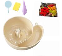 Snail Shape Drainer, Snail Shaped Fruit Washer, New Automatic Vegetable Shaped Drain Basket, Rotating Fruit & Vegetable Washing Bowl with Strainer, Portable Kitchen Cleaning Device (White)