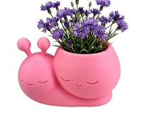 Snail Shape Mini Flower Pot - Decorative Desktop Planter for Small Plants Use | Resin Cute with Display, Vase Holder for Indoor Outdoor Garden Office Desk Bathroom Kitchen Home Decor Accent