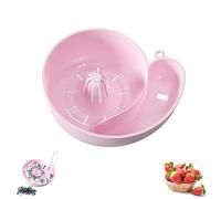 Snail Shaped Fruit Washer, 4-In-1 Fruit & Vegetable Washer, Rotating Vegetable Washing Basket, Multipurpose Rinse Basket for Meat, Seafood & Greens (Pink)
