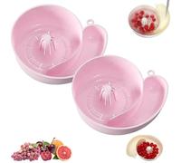 Snail Shaped Fruit Washer, Cute Snail-Shaped Automatic Drain Basket, Berry Washer Spinner Bowls, Portable Drainer Fruits Washing Basin for Home Kitchen Meal Prep (Pink*2)