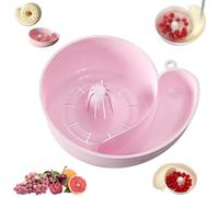 Snail Shaped Fruit Washer, Cute Snail-Shaped Automatic Drain Basket, Berry Washer Spinner Bowls, Portable Drainer Fruits Washing Basin for Home Kitchen Meal Prep (Pink)
