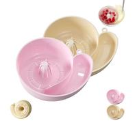 Snail Shaped Fruit Washer, Snail Shape Drainer, Fruit Washer Spinner Bowl with Strainer for Quick Wash and Drain in Kitchen or Meal Prep (Pink+Beige)