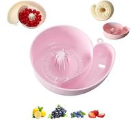 Snail Shaped Fruit Washer, Stackable Berries Washer Spinner Bowls for Cleaning Fruit Vegetable Meat Seafood Multipurpose Rinse Drain Basket (Pink)