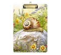 Snail Slowly Moving on The Stone - Portablocco formato A4 glitterato, formato legale, impermeabile, per insegnanti, indispensabili per classe, dimensioni elementari, 22,9 x 30,5 cm
