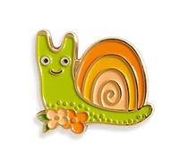 Snail - Spilla smaltata a forma di lumaca sorridente per zaino, giacca, cappello o borsa, regalo divertente per gli amanti della natura, giardinieri, studenti, insegnanti