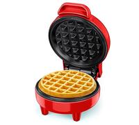 SNAILAR Piastra per Waffle, Mini Macchina per Waffle, 550W Waffle Maker con Rivestimento Antiaderente, Temperatura Automatica, Design Compatto, Rosso
