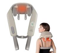 Snailax 4D Wireless Massaggiatore cervicale con calore, Massaggiatore Shiatsu per cervicale con massaggio impastante, Massaggioatore elettrico per collo, spalle, schiena e gambe, Regali (Bianco)