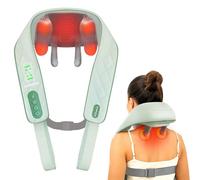 Snailax 4D Wireless Massaggiatore cervicale con calore, Massaggiatore Shiatsu per cervicale con massaggio impastante, Massaggio atore elettrico per collo, spalle, schiena e gambe, Regali, Verde