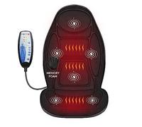 Snailax Cuscino per sedile con massaggio alla schiena, cuscinetto in schiuma di memoria, 5 modalità di massaggio e 2 impostazioni di calore, massaggiatore per sedile